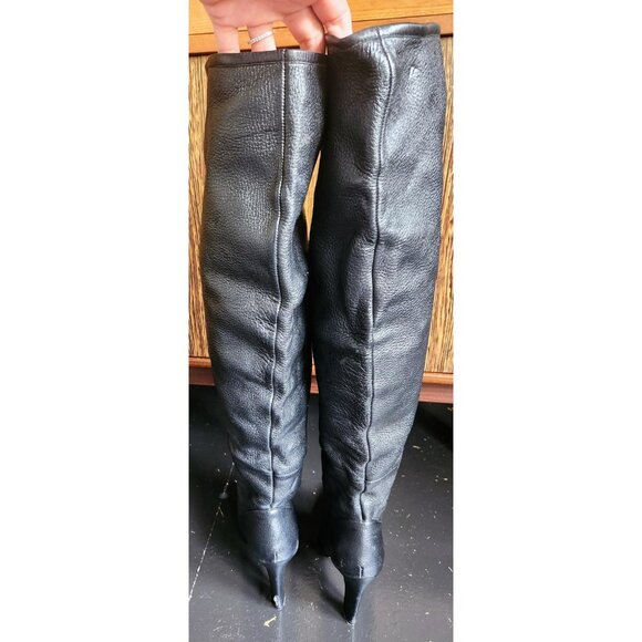 Stuart Weitzman Black Over the knee Leather Boots Size 8.5M - Picture 12 of 14